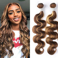 highlight #4/27 Body wave 2 Bundles Wave 100% Virgin Human Hair Extension