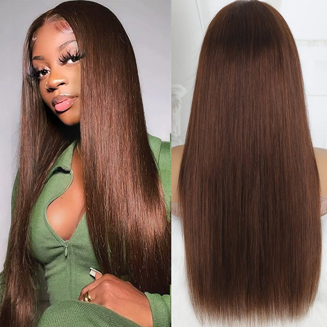 Lumiere Hair #4 Brown Straight Wig 4x4 & 5x5  Pre-cut Lace Ready To Go Glueless Wigs Human Hair Wigs