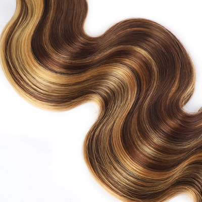 highlight #4/27 Body wave 2 Bundles Wave 100% Virgin Human Hair Extension