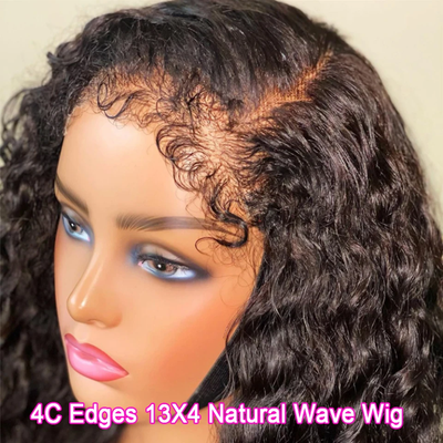 4C Edges 13x4 HD Lace Frontal Deep Curly Human Hair Wig With Curly Baby Hair