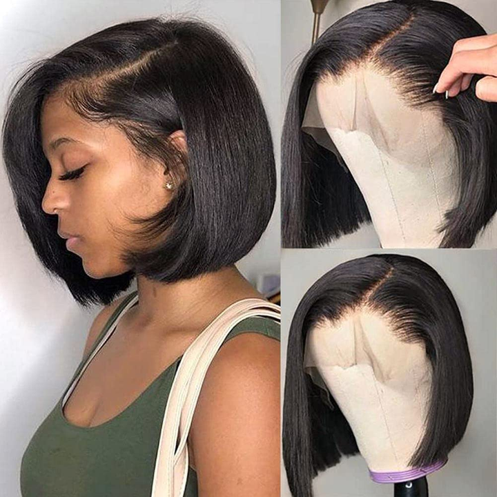 Straight 13x4 HD Lace Bob Wig 180% Density Short Bob Human Hair Wigs