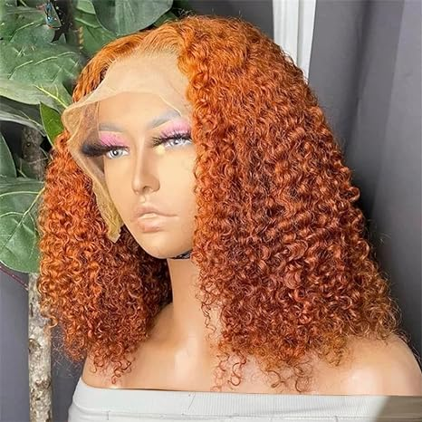 Lumiere A1 Customized #350 Color Short Bob Lace Front Wigs 13X4 Curly Bob Wigs For Black Women