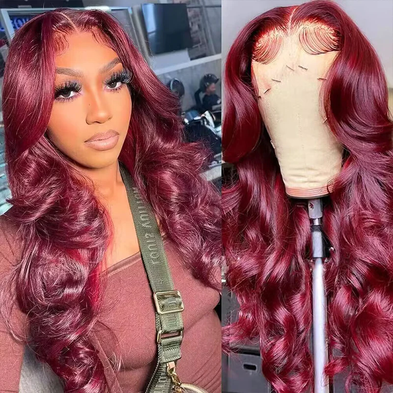 Lumiere Hair #99J Body Wave Wig  13x6 Lace Front Human Hair Wigs