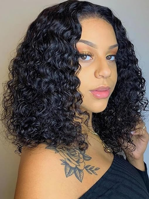 Short Curly #30 Honey Blonde Bob Wig 13¡Á4 Lace Front Human Hair Wigs For Women  Brazilian Kinky Curly Wig HDZ