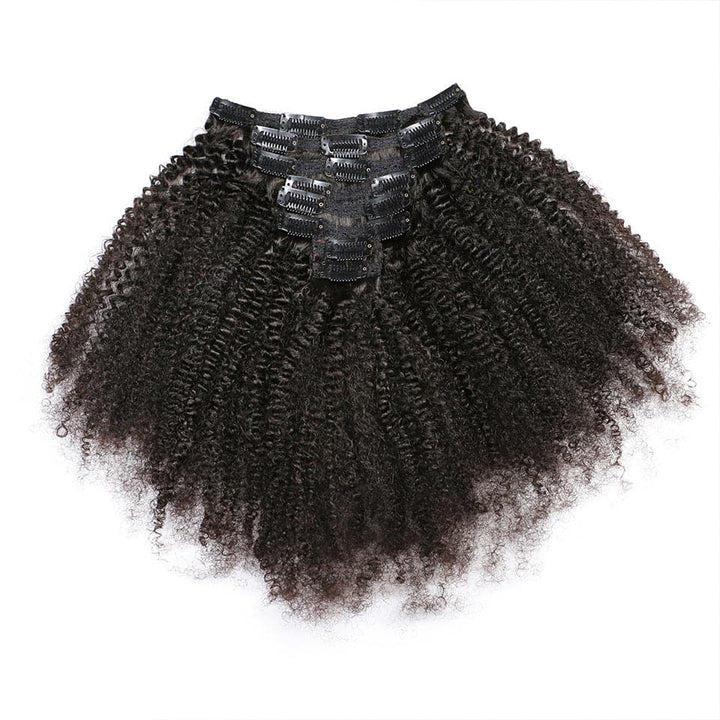 Big Sale: $135.25=14" Afro Curly + 16" Kinky Curly Clip In 8 Pcs/Set Hairs
