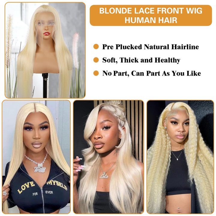 Lumiere Hair 613 Straight Lace Frontal Human Hair Wigs With Optional Replaceable Lace Front