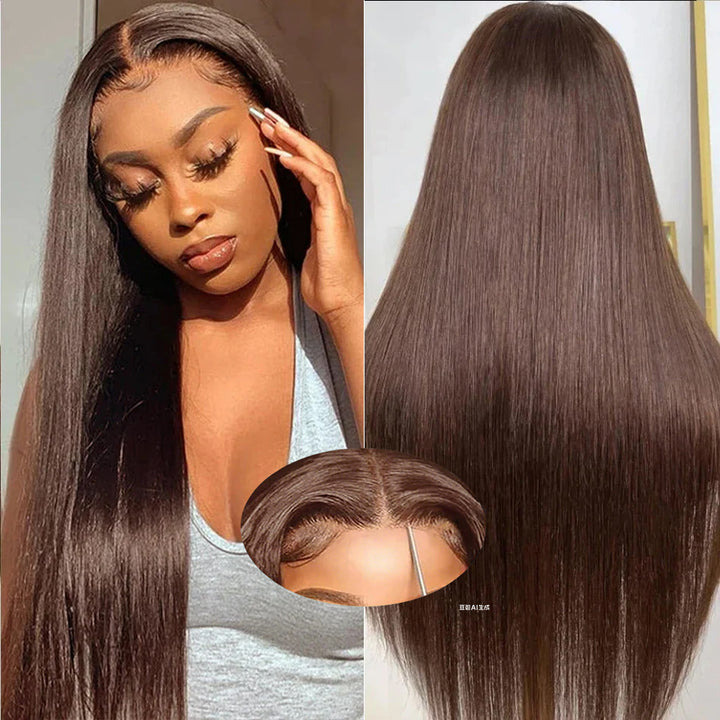 [Glueless Wig] Lumiere Hair #4 Brown Straight Wig 4x4 & 5x5  Pre-cut Lace Ready To Go Glueless Wigs Human Hair Wigs