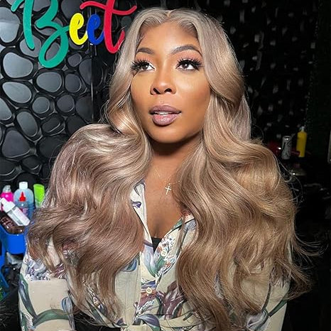 Gray Ash Blonde Wigs Human Hair 250% Density Body Wave Lace Front Wigs Human Hair Wigs for Women(#613 Colored)
