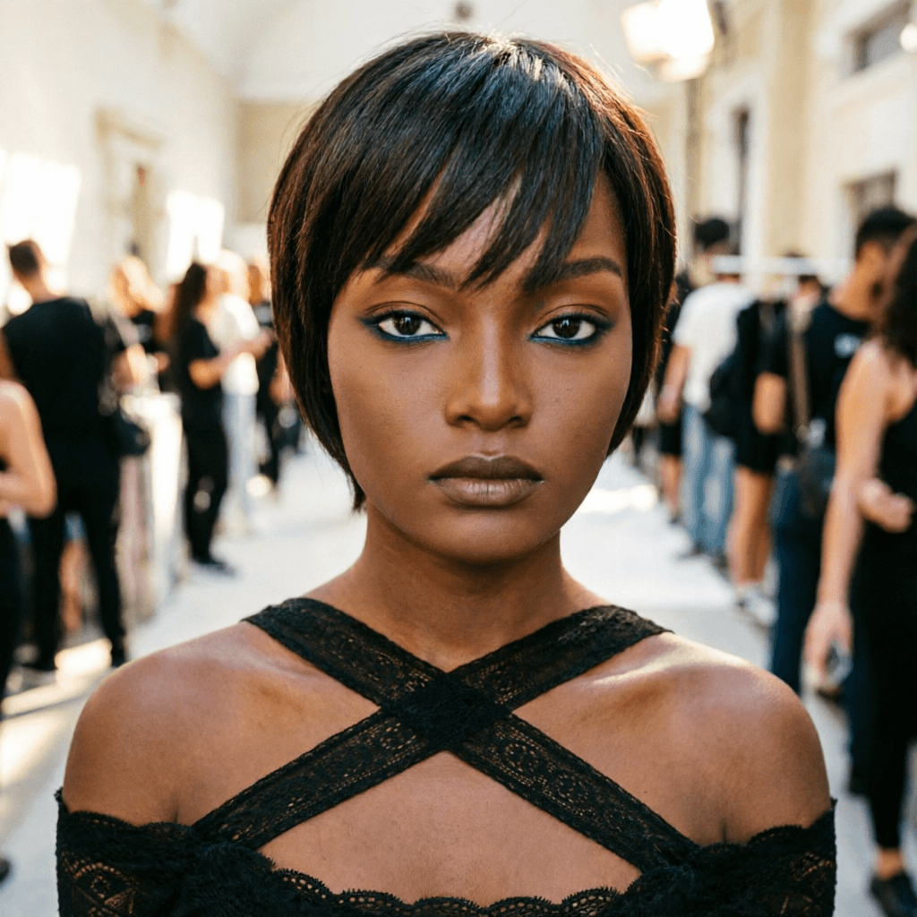 # 2 Pixie Cut Straight Short Bob pour les femmes Full Machine Made Wig With Bangs Human Hair 