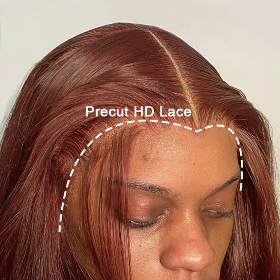 [Glueless Wig]Lumiere Hair Color #33 Reddish Brown 150% 180% Density Straight Lace 4x4 & 5x5  Pre-cut Lace Ready To Go Glueless Wigs