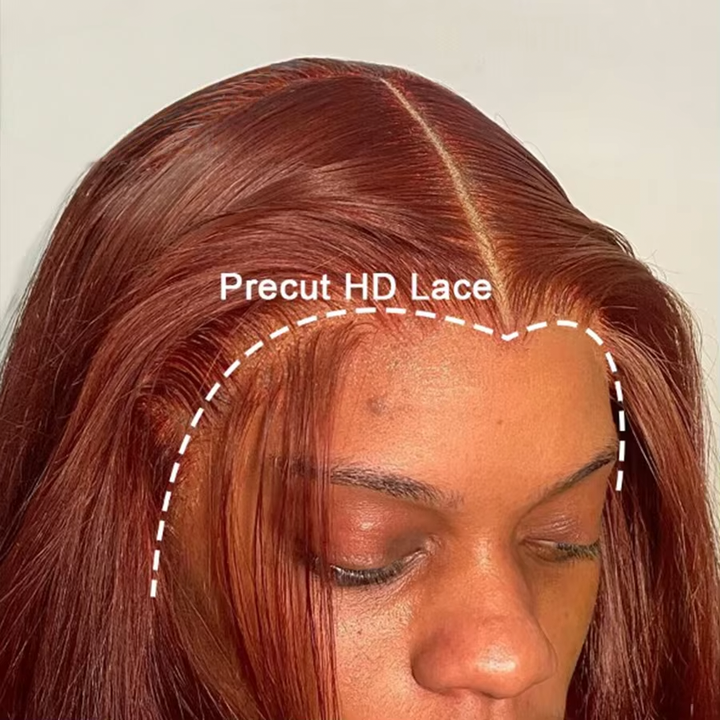 [Glueless Wig]Lumiere Hair Color #33 Reddish Brown 150% 180% Density Straight Lace 4x4 & 5x5  Pre-cut Lace Ready To Go Glueless Wigs