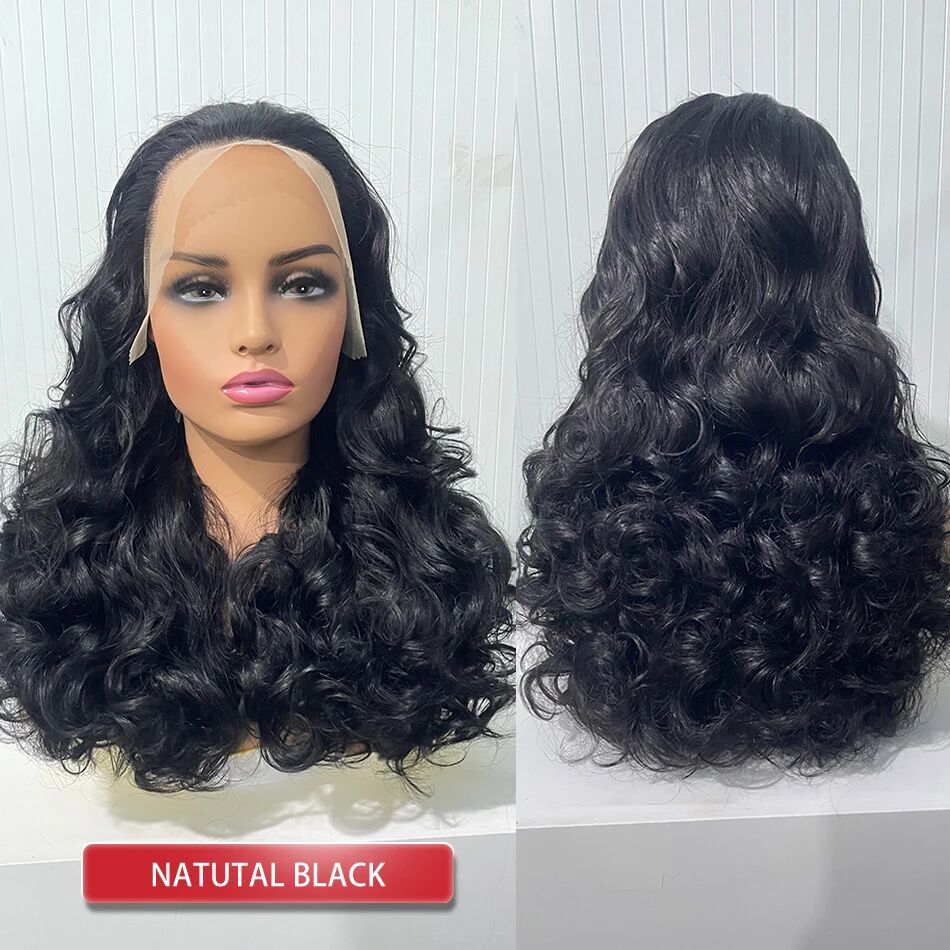 Lâche Deep Wave Lace Front/Fermeture sans colle pour les femmes noires Prelucked Human Hair 
