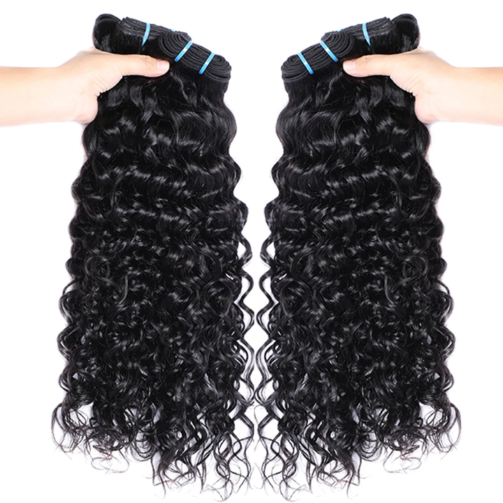 Lumiere 15A Water Wave Human Hair 3 Bundles Natural Black Brazilian Remy Hair
