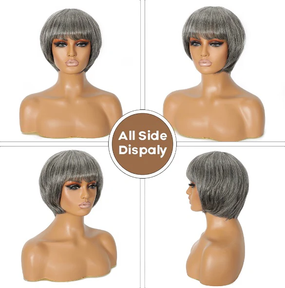 Naturel noir 13 x 4 x 1 partie latérale dentelle bouclée courte Pixie Cut Bob pour les femmes noires 