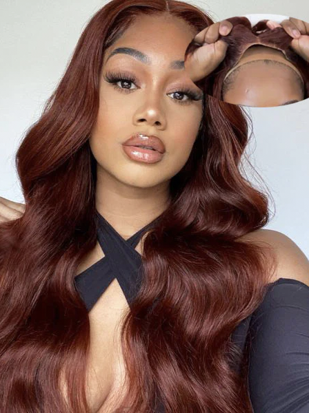 [Glueless Wig] Upgrade Lumiere 33# Reddish Brown Body Wave 13x4 Lace Wigs Wear On The Daily Wig