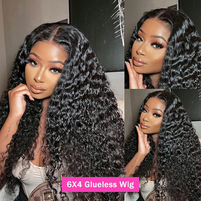 [Glueless Wig]Lumiere Natural Black Deep Wave 6X4 HD Lace Wig Pre-cut Glueless Wigs With Baby Hair