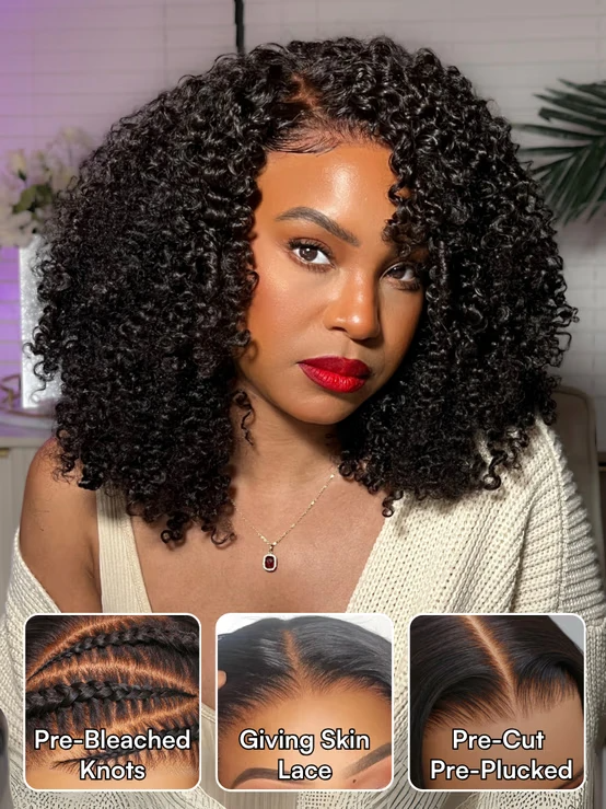 [Glueless Wig] Lumiere  7x5 Glueless Lace Kinky Curly Put on and Go Human Hair Wigs Bye Bye Knots Wig