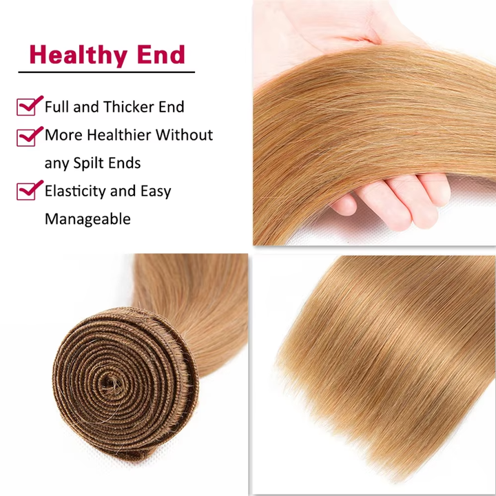 #4 Brown Body Wave 3 Bundles avec 4X4 Lace Closure 100% cheveux humains vierges 