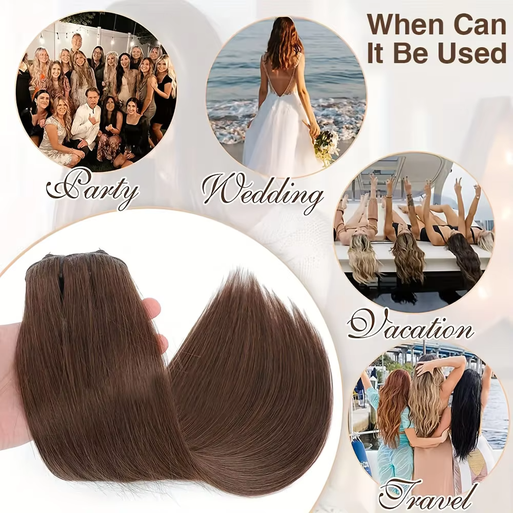 Lumiere #4 Straight Clips In 8PCS 120 Grams/Set Human  Clip in Hair Extensions for Women