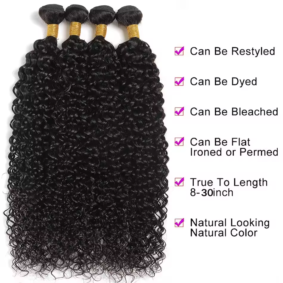 15A Natural Black Afro Kinky 4 Bundles 20 22 24 Inch Human Hair Bundles 3-8 Days Delivery