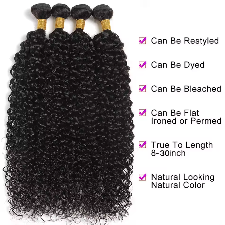 15A Natural Black Afro Kinky 4 Bundles 20 22 24 Inch Human Hair Bundles 3-8 Days Delivery