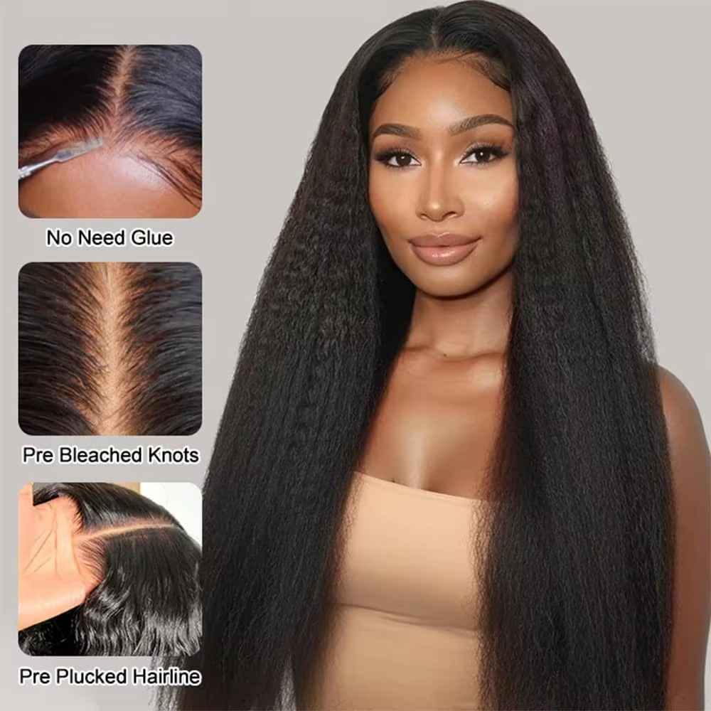 [Glueless Wig] Lumiere Hair Pre-cut Kinky Straight Glueless HD 6X4/4x4  Lace Closure 100% Human Hair Wig