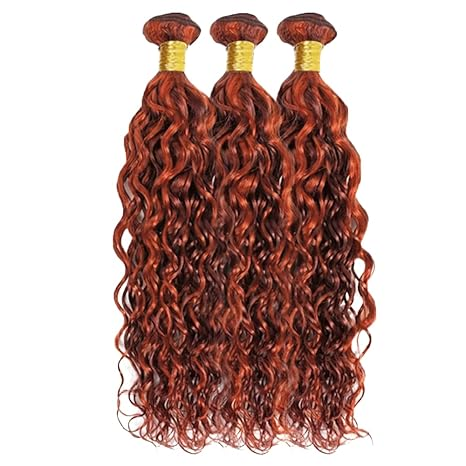 Lumiere #33 Reddish Brown Water Wave 3 Bundles Extensions 100% Human Hair(No Code Need)
