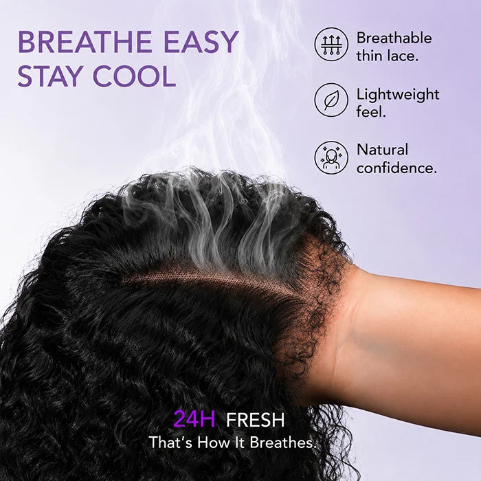 Bords 4C | Indétectable Kinky Straight Kinky Edges 13x4 Frontal Lace Glueless Wig | Inspiré d'Afro 