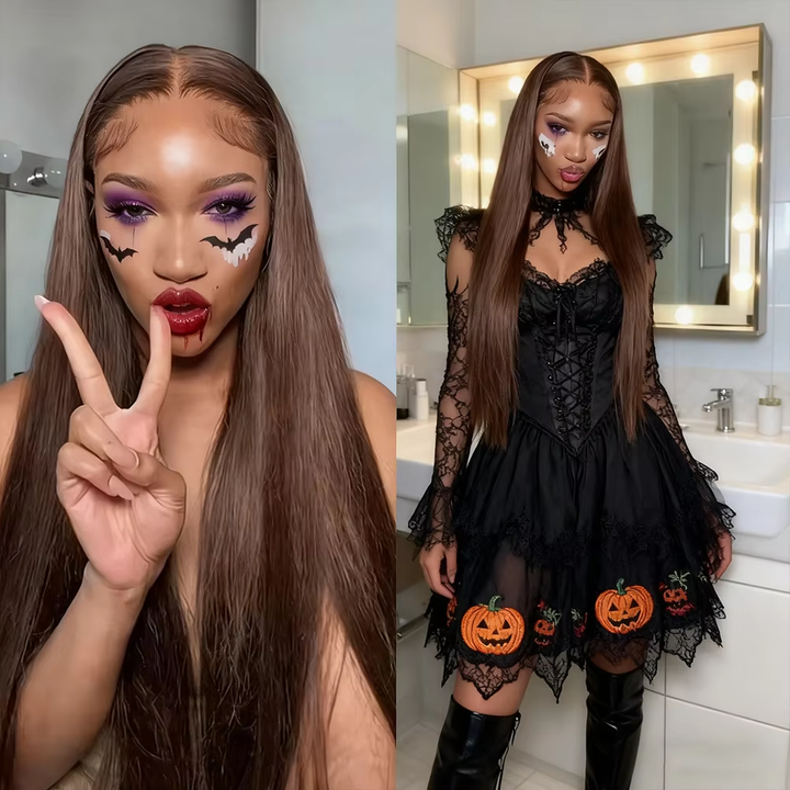 #4 Brown Body Wave 3 Bundles avec 4X4 Lace Closure 100% cheveux humains vierges 