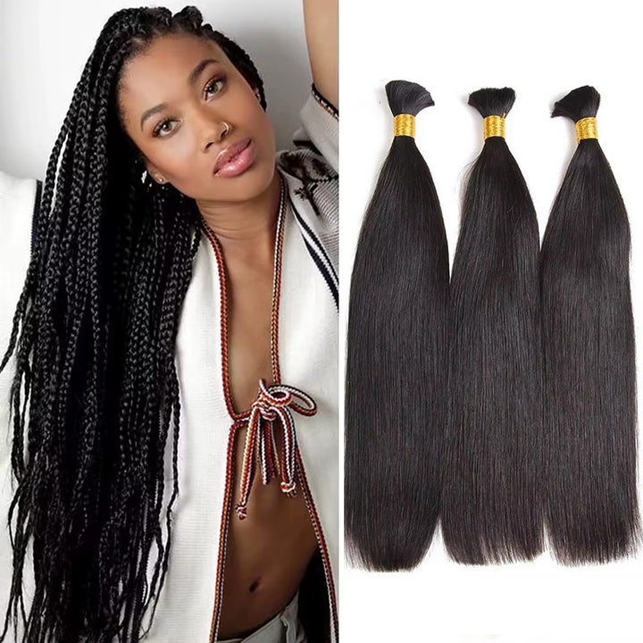 lumiere 3/4 Piece Straight Bulk For Braiding Hair 1 Piece Straight Human Hair Extension