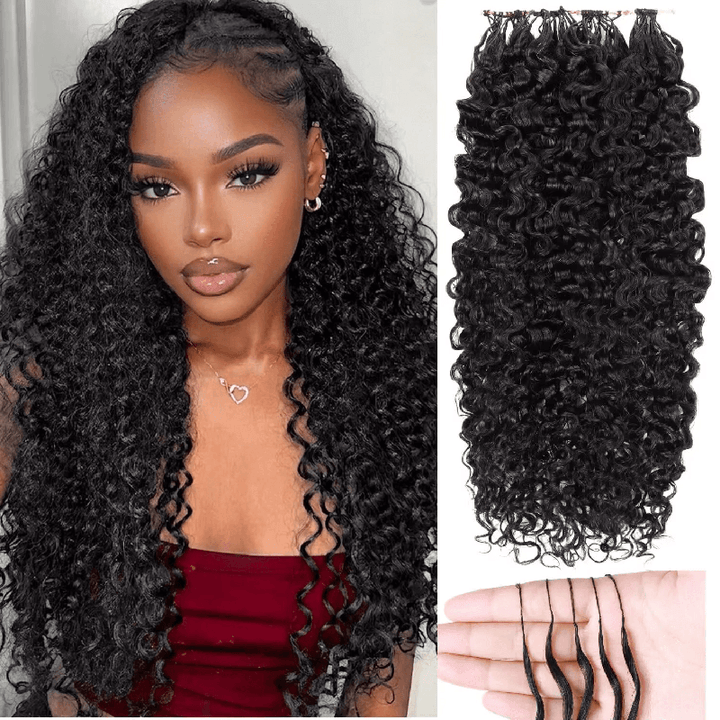 Lumiere Water Wave Feather Crochet Human Hair for Boho Braids with Miracle Waves