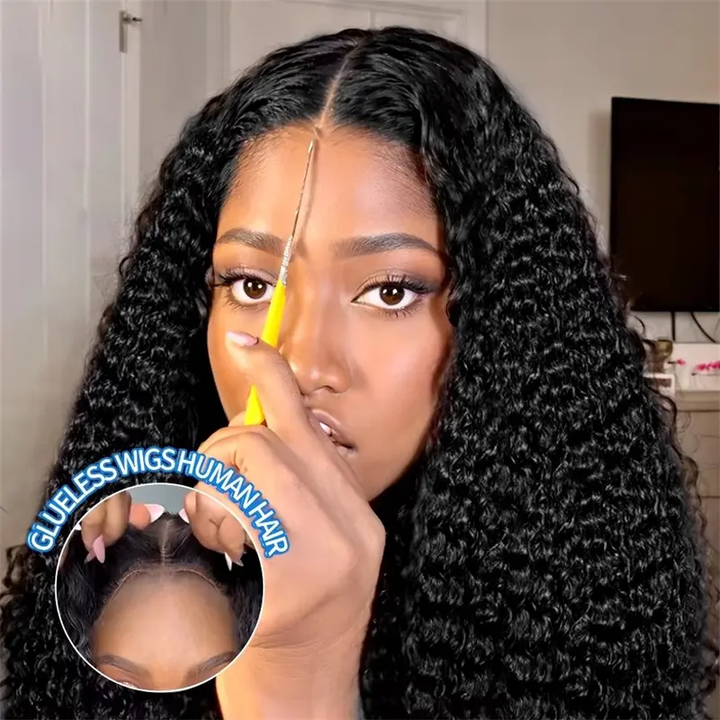 [Glueless Wig]Lumiere Natural Black Deep Wave 6X4 HD Lace Wig Pre-cut Glueless Wigs With Baby Hair