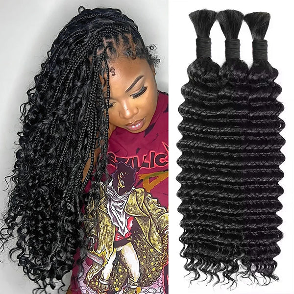 lumiere 3 Deep Wave Bulk Human Hair for Braiding No Weft Brazilian Virgin 4 Deep Wave Bulk Human Hair for Braiding Hair