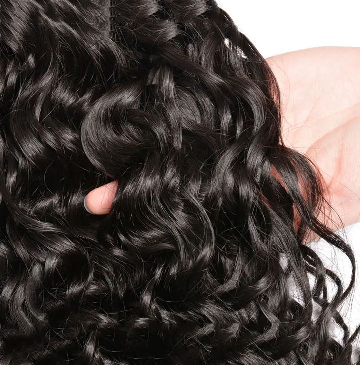Lumiere 15A Water Wave Human Hair 3 Bundles Natural Black Brazilian Remy Hair