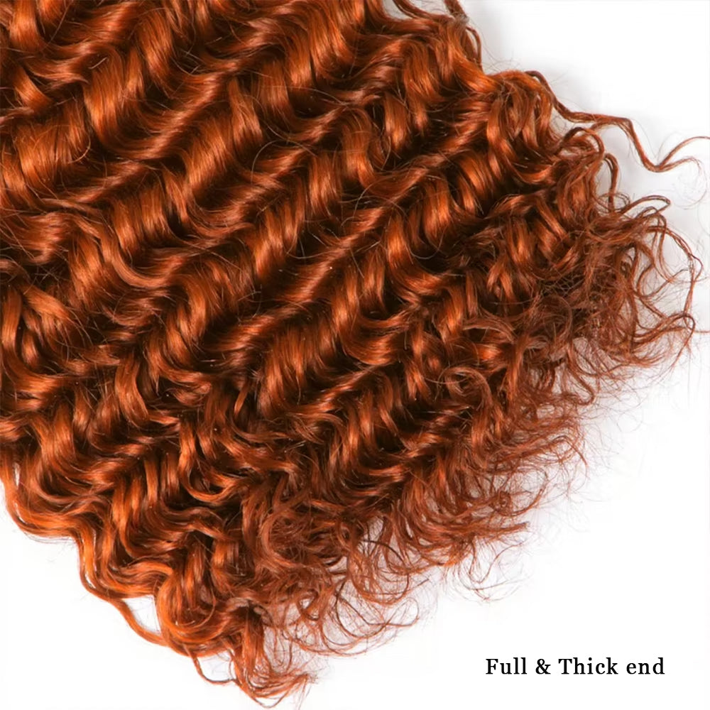 #350 Ginger Color Deep Wave 3 Bundles 100% Human Hair(No Code Need)