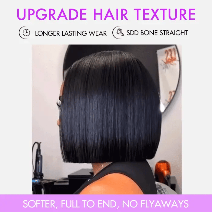 Lumiere Blunt Cut 13x4 HD Lace Front Wigs Straight New Short Bob Natural Black Human Hair Wigs For Women