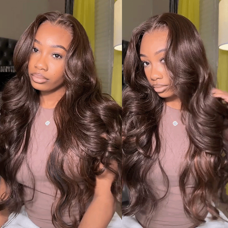 $131=22'' 13x4 Lace Wig丨Chocolate Brown Body Wave 13x4 HD Lace Human Hair Wig (No Code Need)