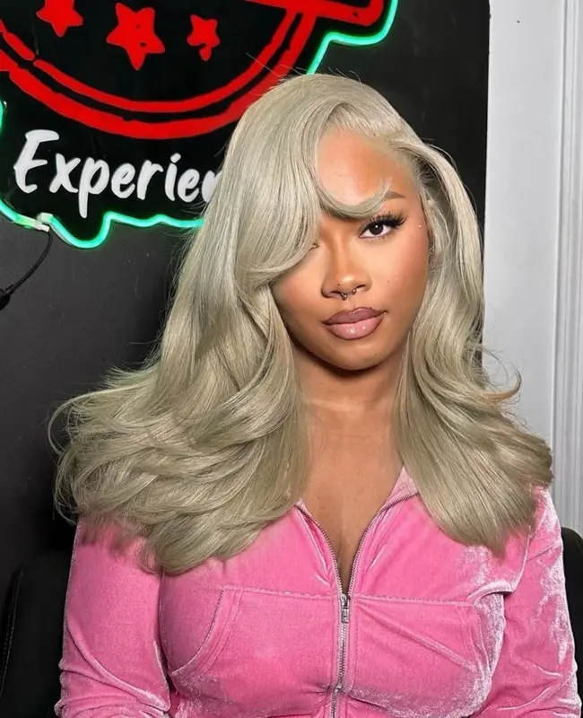 613 Blonde Court Bob Droite 13x4 Lace Front Perruques de Cheveux Humains Dentelle Transparente 