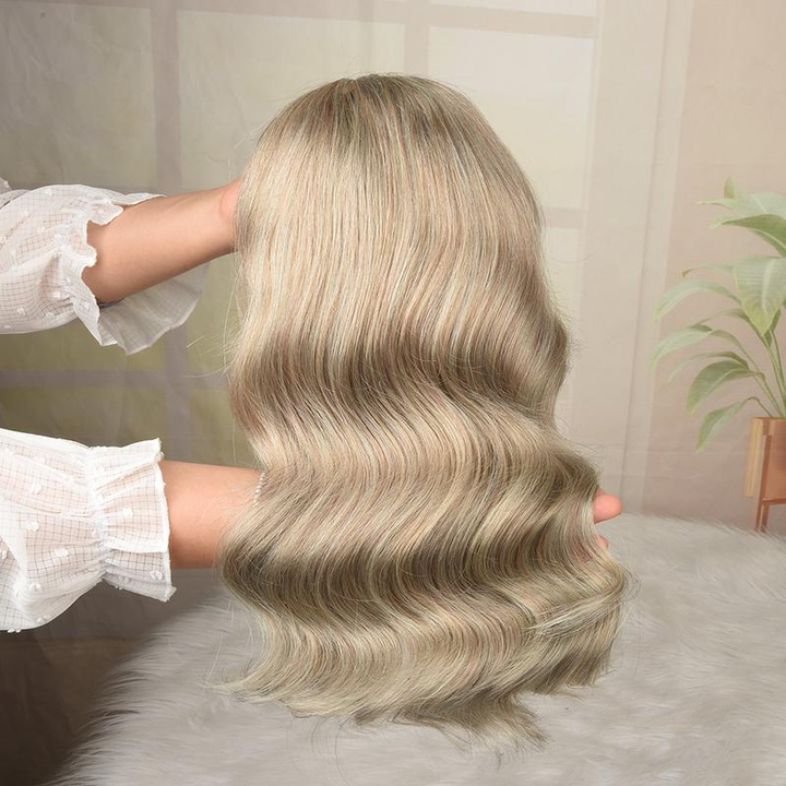 613 Blonde Court Bob Droite 13x4 Lace Front Perruques de Cheveux Humains Dentelle Transparente 