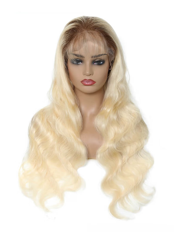 Root4/613 Body/Straight Human Hair Body/Straight Wigs Transparent  Lace Frontal Wig 200% Density Wigs For Women