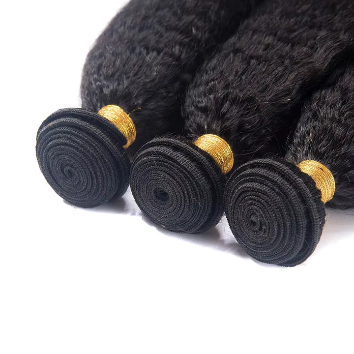 Lumiere 15A Kinky Straight 3 Bundles Human Hair Brazilian Virgin Natural Black Yaki Straight Bundles