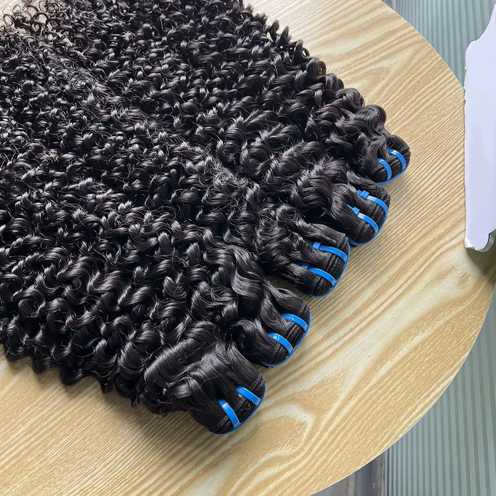 Lumiere 15A French Wave Human Hair Bundles 3 Bundles Brazilian Natural Black Remy Hair