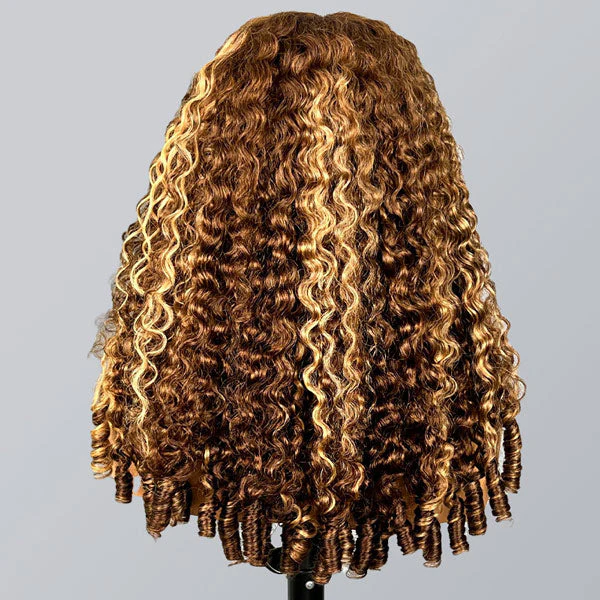 [Glueless Wig] LUMIERE HAIR Burmese Curly Highlight 4/27 Color Pre-Cut 5X5 Lace Wear Go Wig