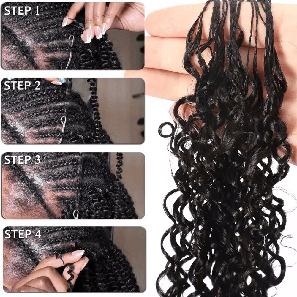 Lumiere Water Wave Feather Crochet Human Hair for Boho Braids with Miracle Waves