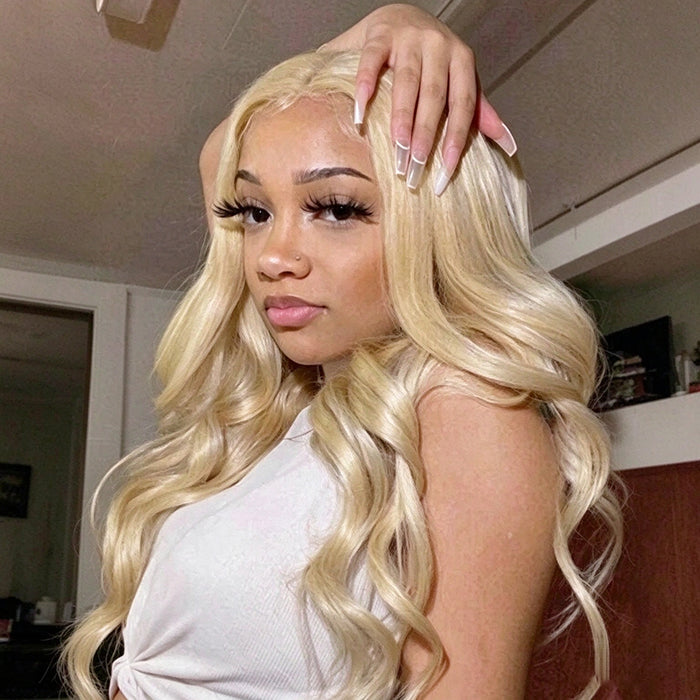 [Glueless Wig]  Lumiere 13x4 Frontal Lace Glueless 613 Blonde Body Wave Wig