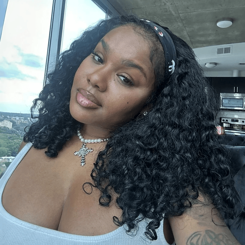 Kinky Straight Bandeau Perruque de Cheveux Humains Glueless Machine Made Non-Lace Wigs 