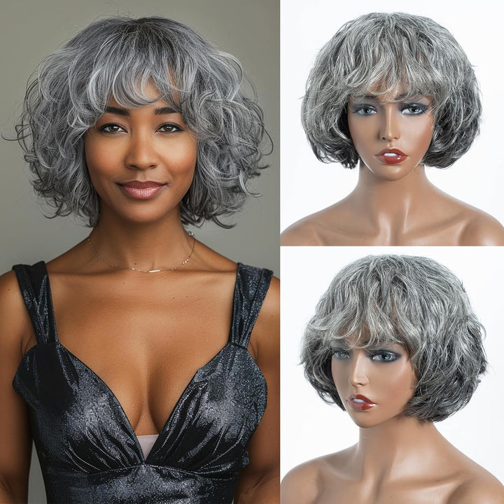 Naturel noir 13 x 4 x 1 partie latérale dentelle bouclée courte Pixie Cut Bob pour les femmes noires 