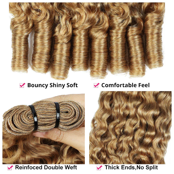 P4/27 Highlight Body Wave 4 Bundles avec 4x4 Lace Closure Human Hair 
