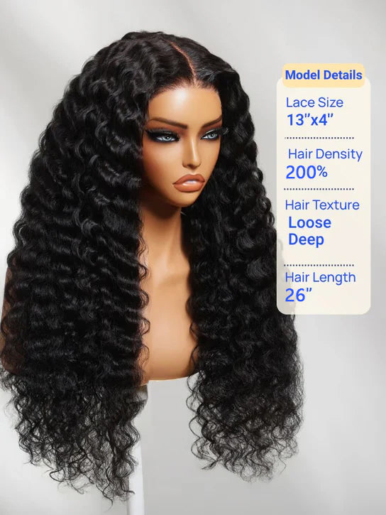 Lâche Deep Wave Lace Front/Fermeture sans colle pour les femmes noires Prelucked Human Hair 