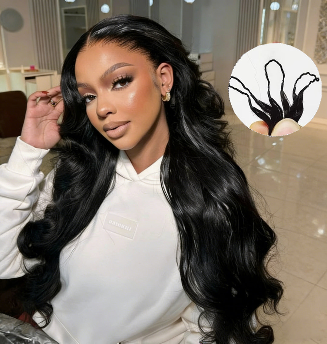 Lumiere Body Wave Feather Crochet Human Hair for Boho Braid Styles Miracle Knots Compatible